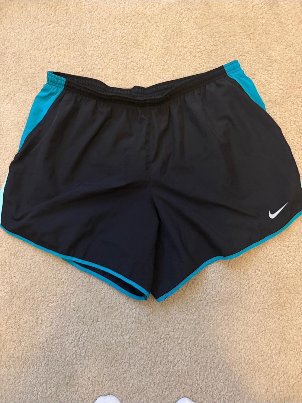 Nike Black Shorts with Teal Trim